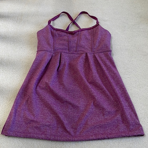 lululemon Bulerias Tank size 6 with Drawstring Waistband heathered dewberry - Picture 1 of 7